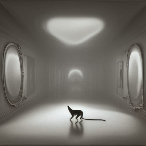 Schrodinger's Cat Theory in Dystopian Hyperrealism