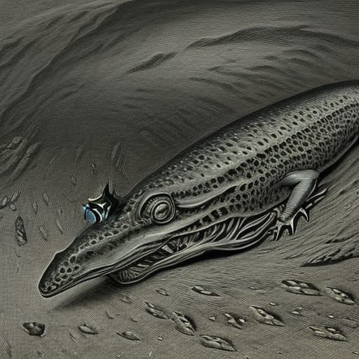 Demonic Eldritch Skink in Gothic Horror Style