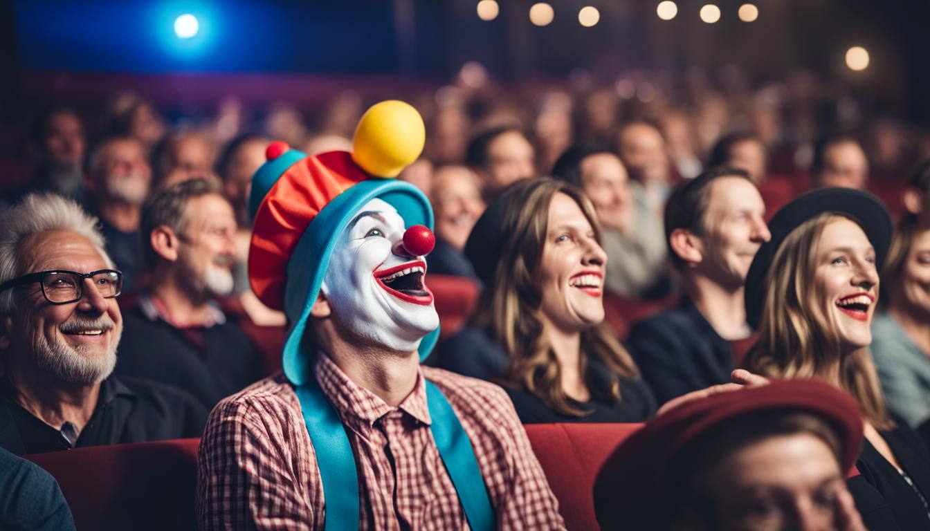 Laughing Dolphin Clown at Comedy Show