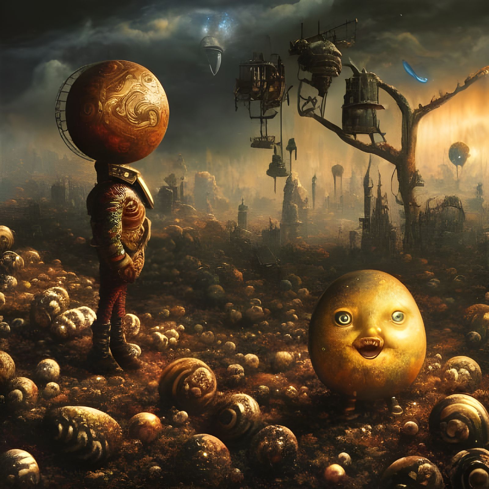 Post-Apocalyptic Potato in Stygian Fantasy Style