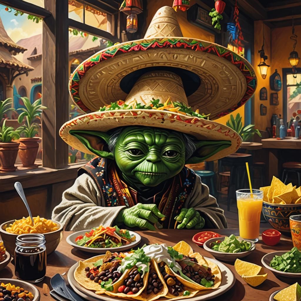 Yoda Celebrates Cinco de Mayo in Sci-Fi Cantina