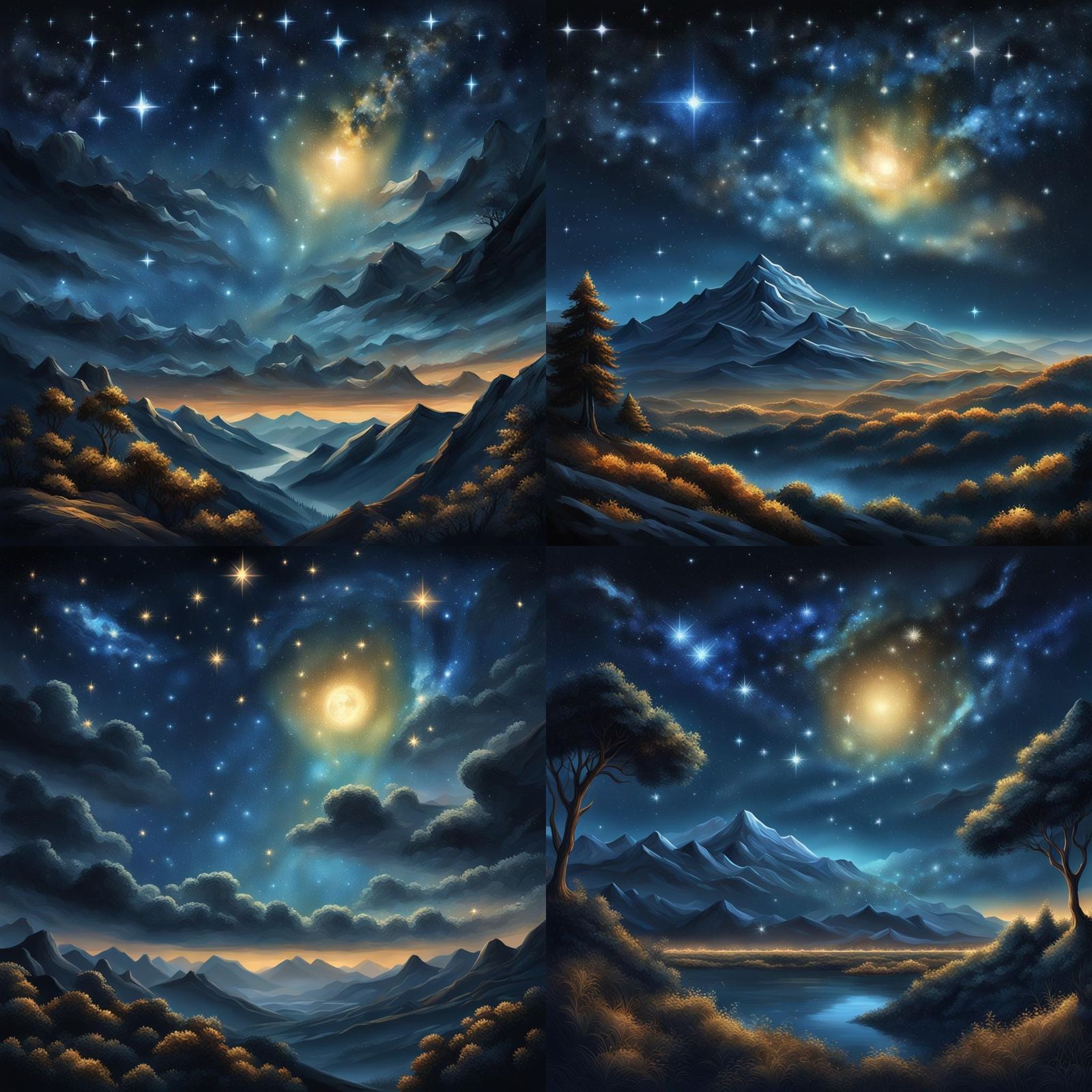 Breathtaking Starlit Night Sky in Digital Painting