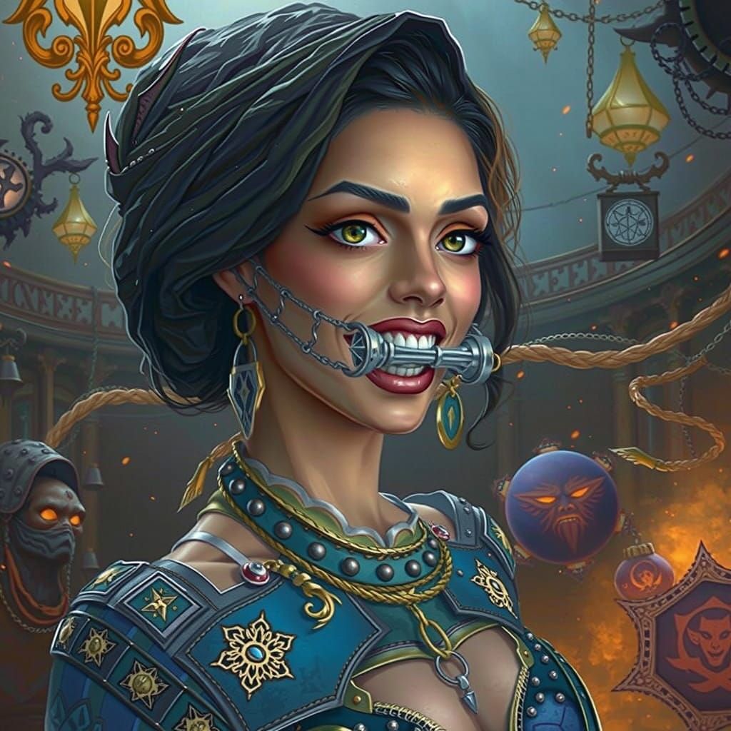Mystical Warrior with Ornate Metal Gag