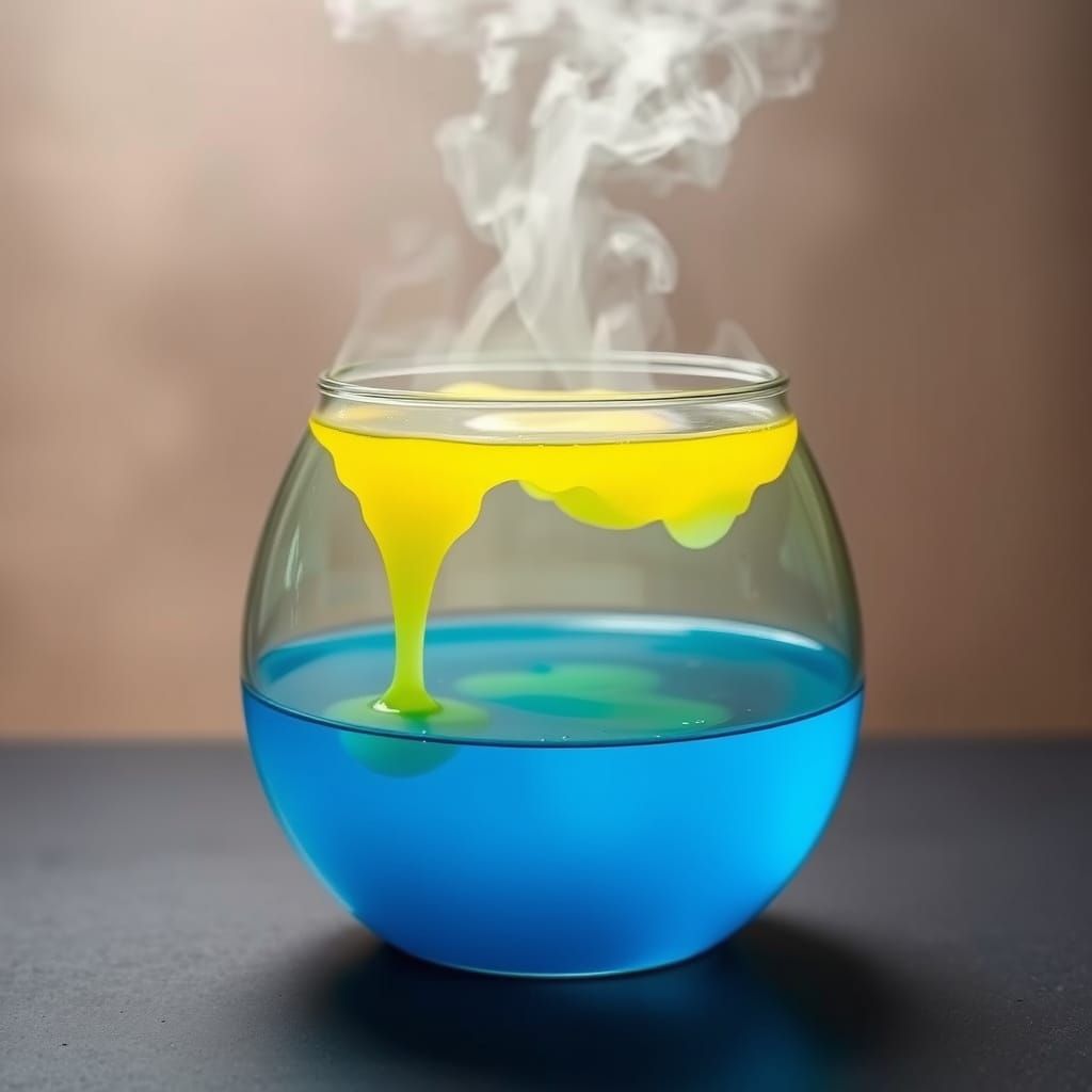 Distilled Blue Elixir in Glass Vessel