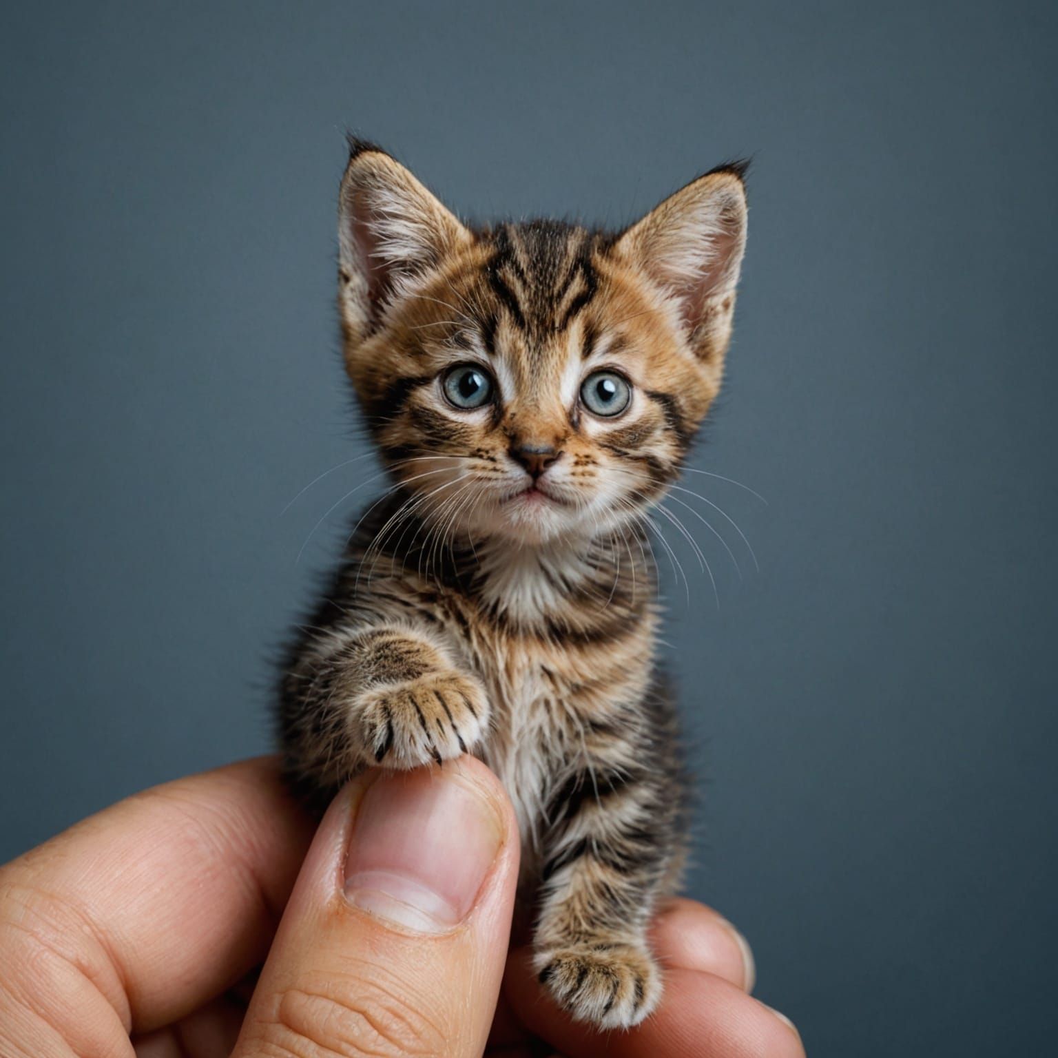 Miniature Kitten Portrait with Bokeh Effect