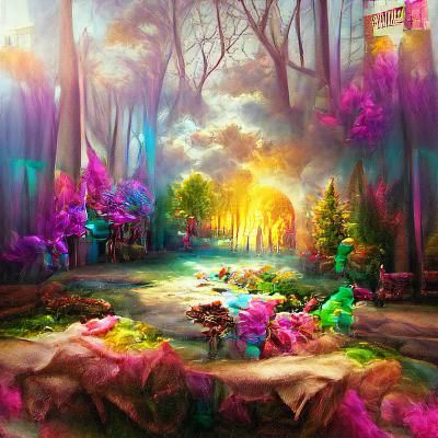 Pixies in a Beautiful Fantasy Forest
