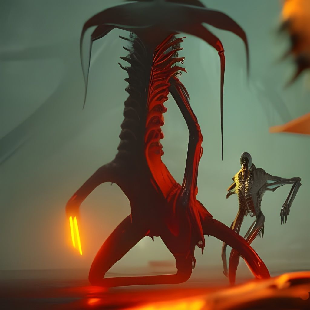 Xenomorph Creature's Cyberpunk Horror Infection