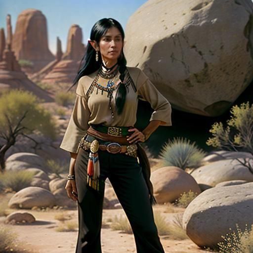 Beautiful Desert Elf in Impressionistic Oil Painting