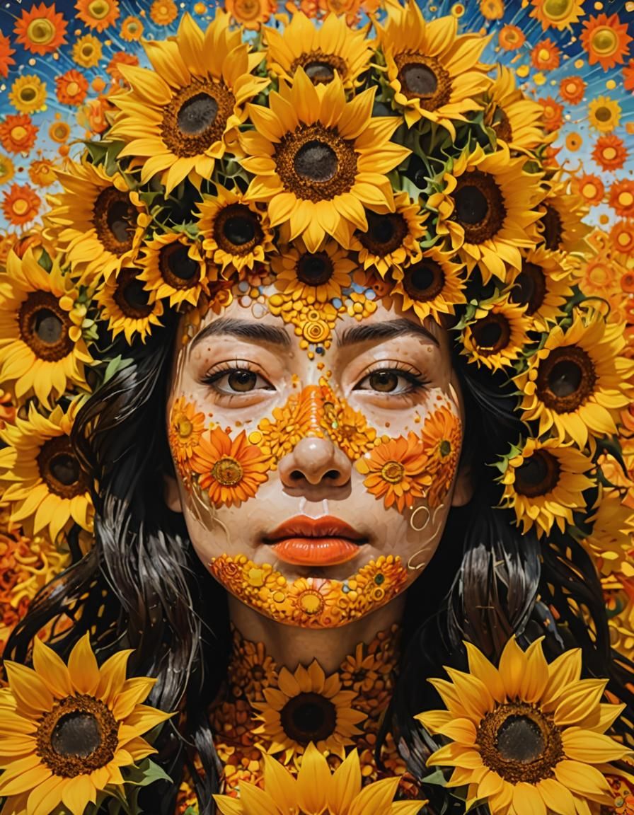 Sunflower Crown Reflecting Quantum Consciousness