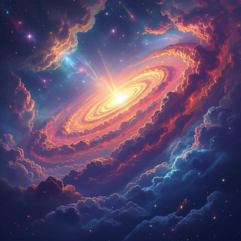 Rainbow Galaxy Dreamscape in Ethereal Cosmic Style
