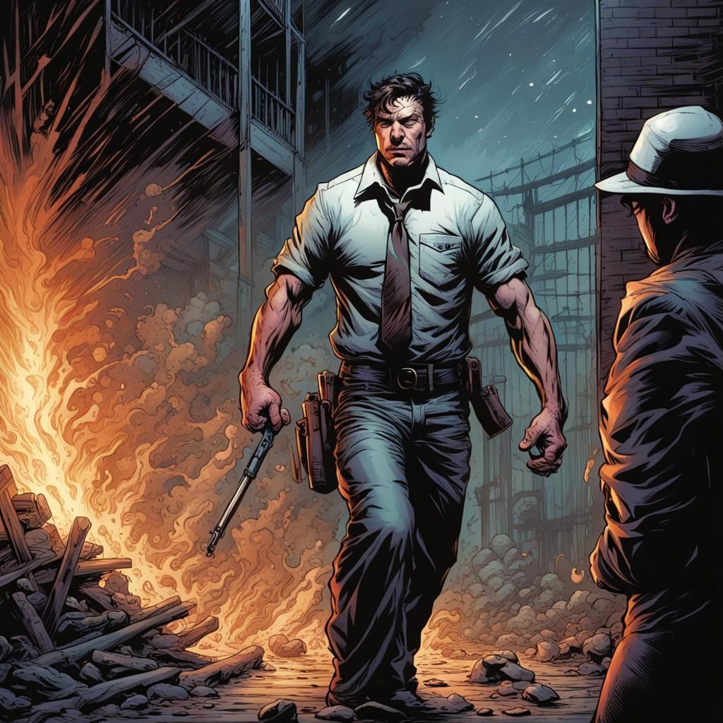 Violent Prisoner: Comic Book Art Illustration