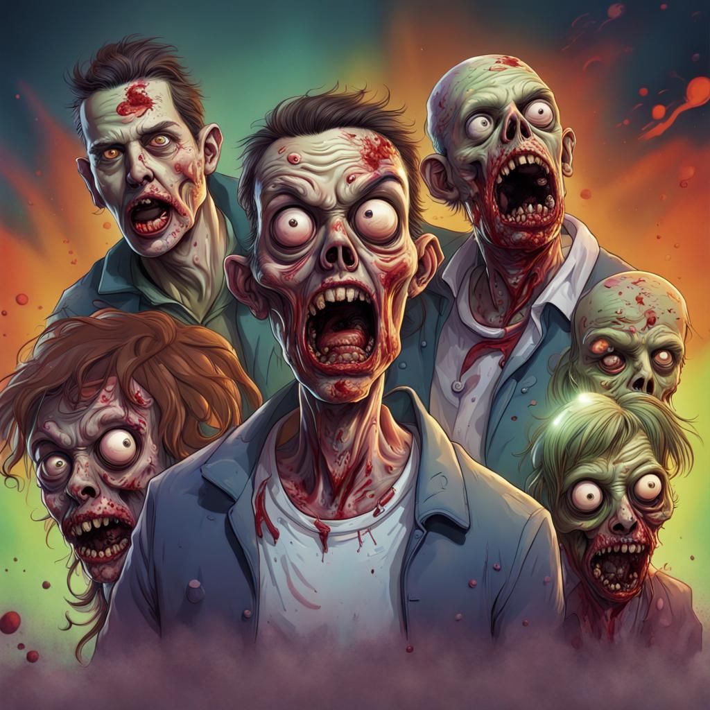 Hyperrealistic Zombie Sitcom Concept Art