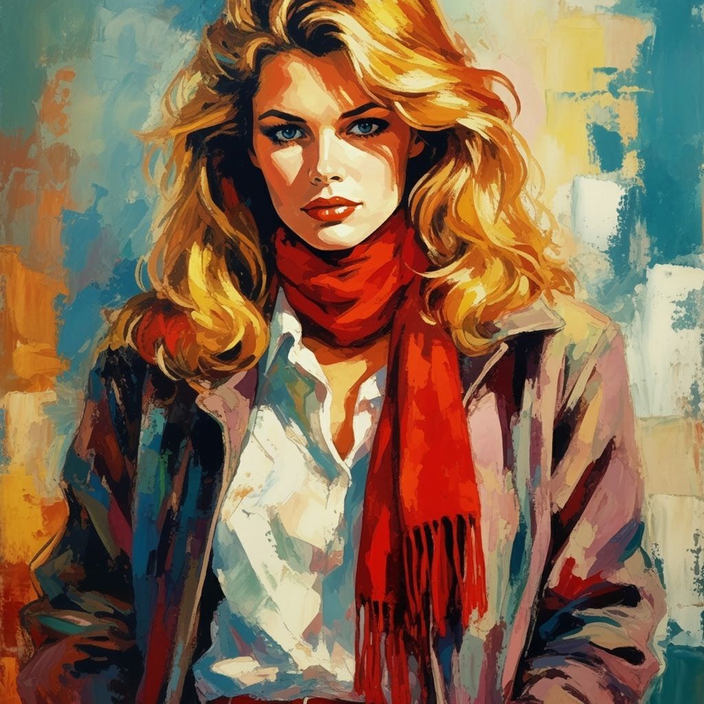 Colorful Pop Art Portrait of a Young Woman