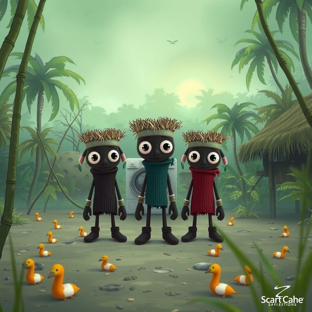 The Tribe of the Lost Socks living in a village in the Amazo...