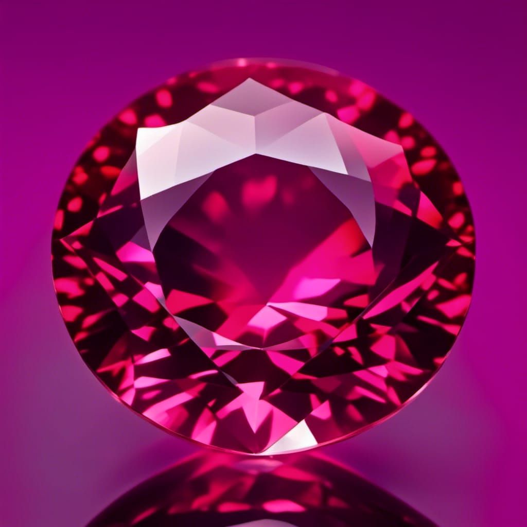 Sparkling Round Ruby Gem on Black Velvet