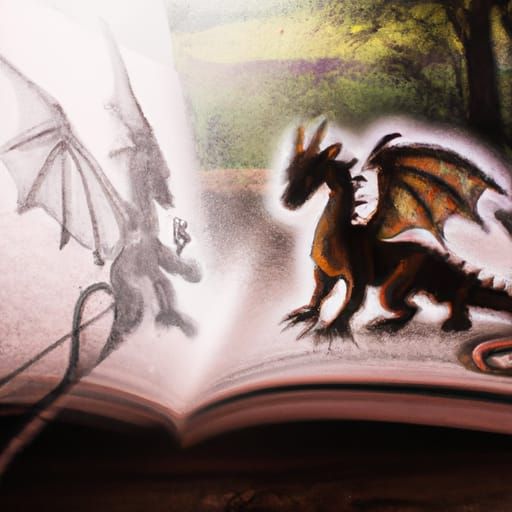 Ethereal Pencil Sketch of Magical Creatures