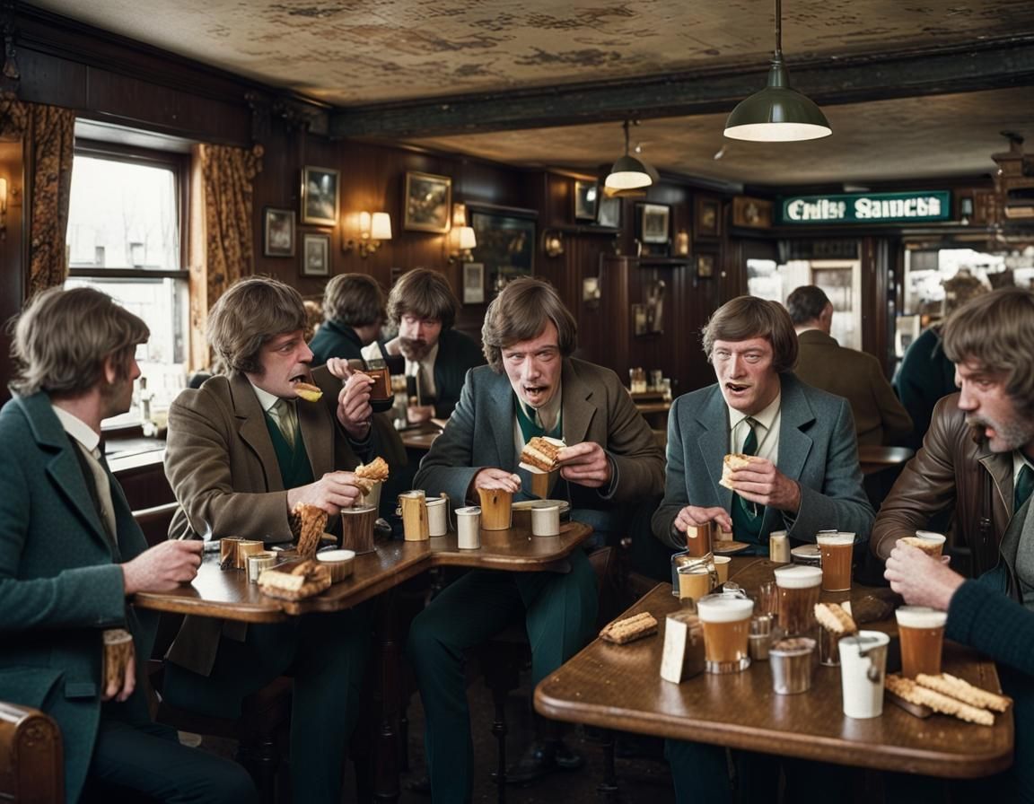 Eerily Empty 1970s English Pub Scene