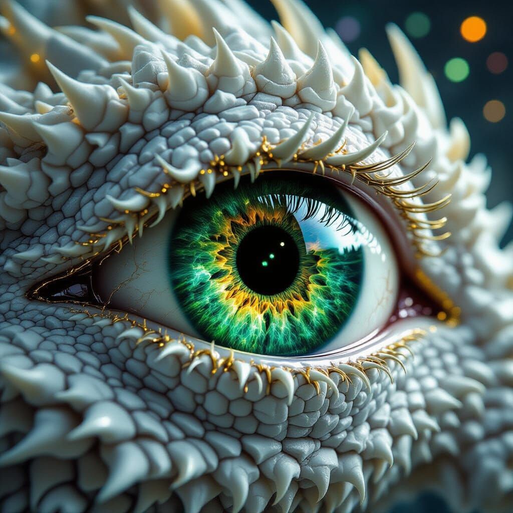 Dragon's Eye Macro Shot in Biomechanical Style