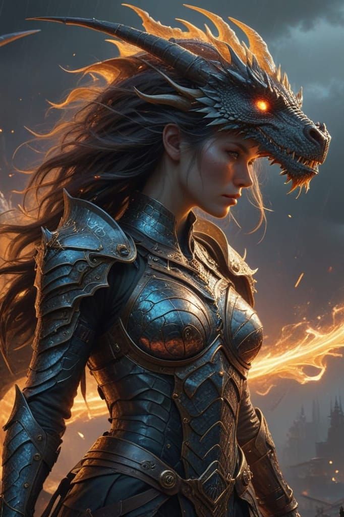 Ethereal Warrior in Dragon Scale Armor