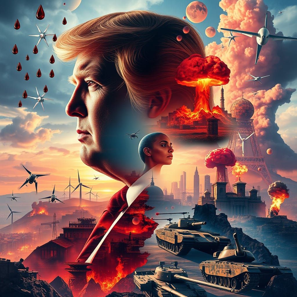 Futuristic Vision in Oil-Painted Style