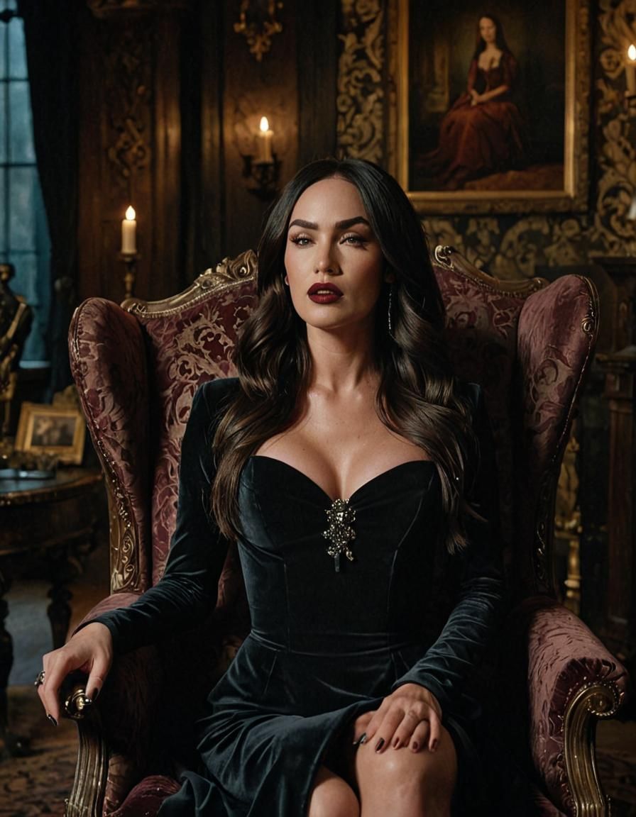 Megan Fox in Gothic Dress: Cinematic Still