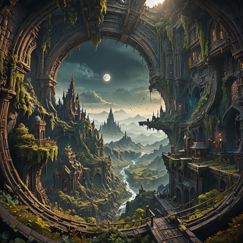 Eerie Fantasy Matte Painting in Deep Color