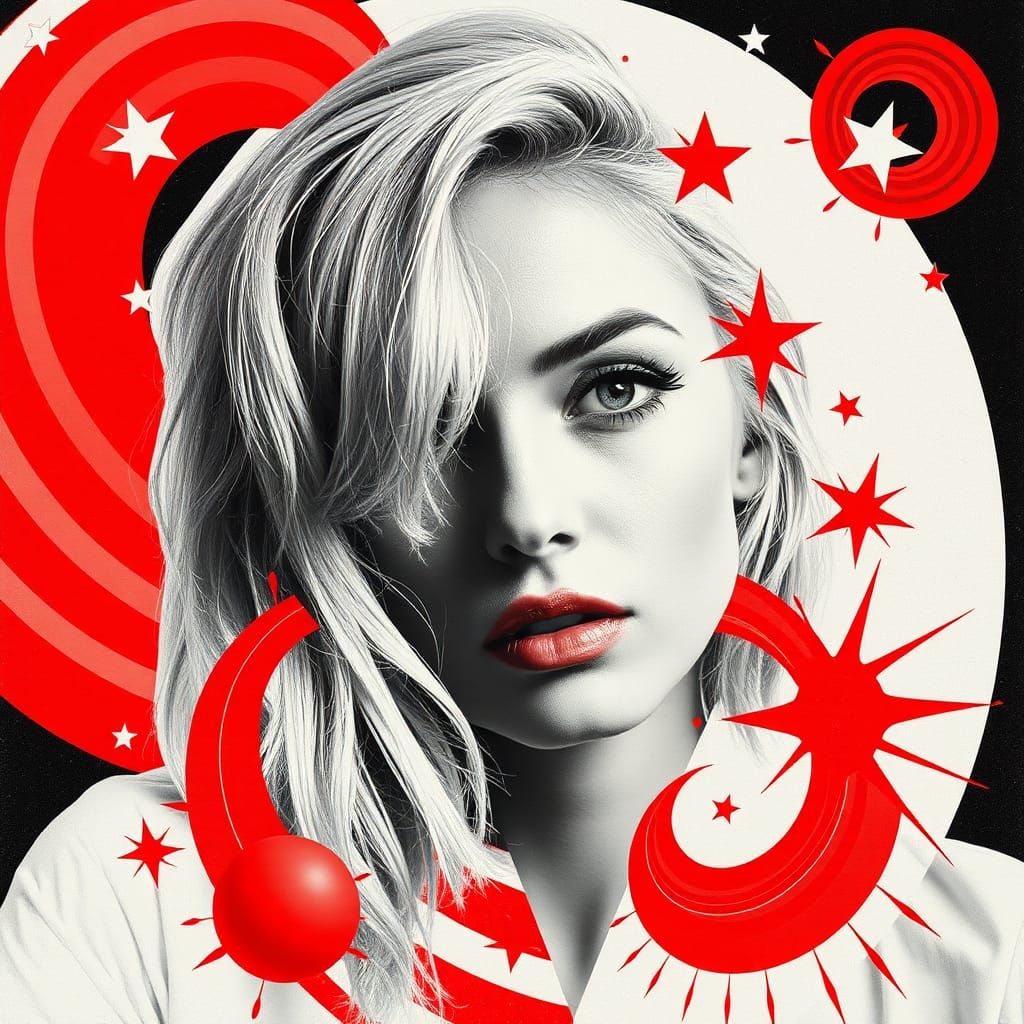 Fragmented Portrait in Dada Collage Style