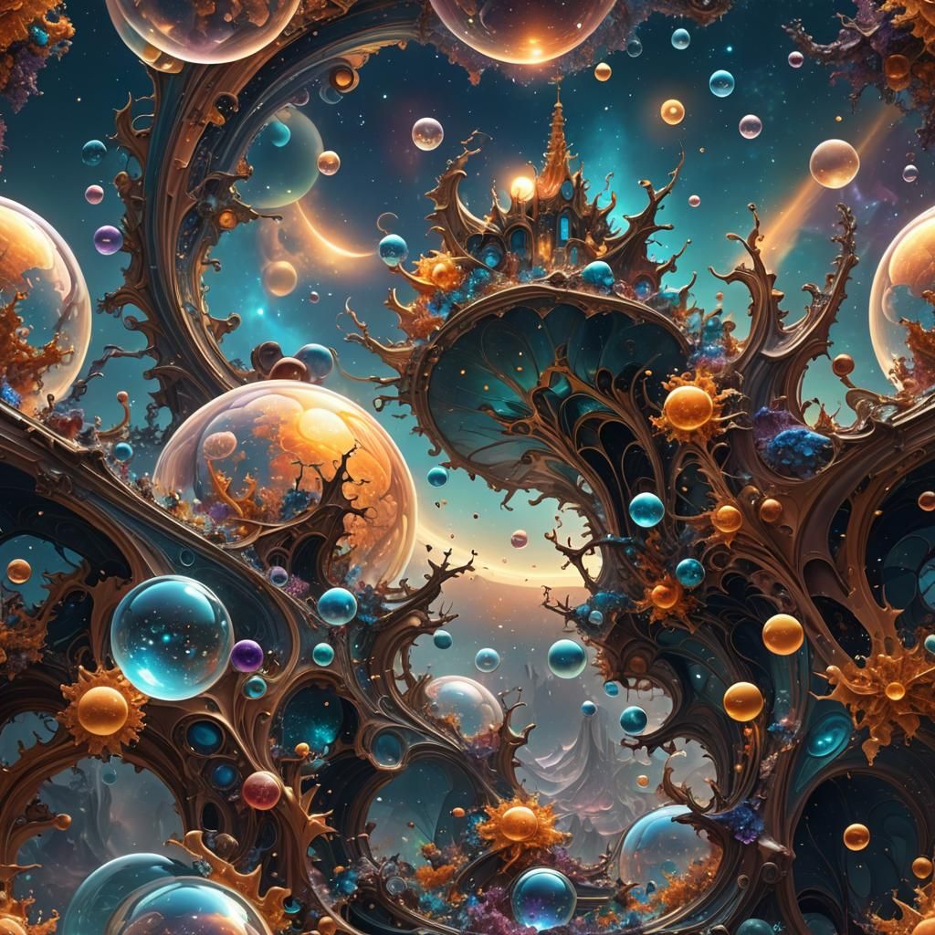 Fractal Bubble of Time in Detailed Matte Painting