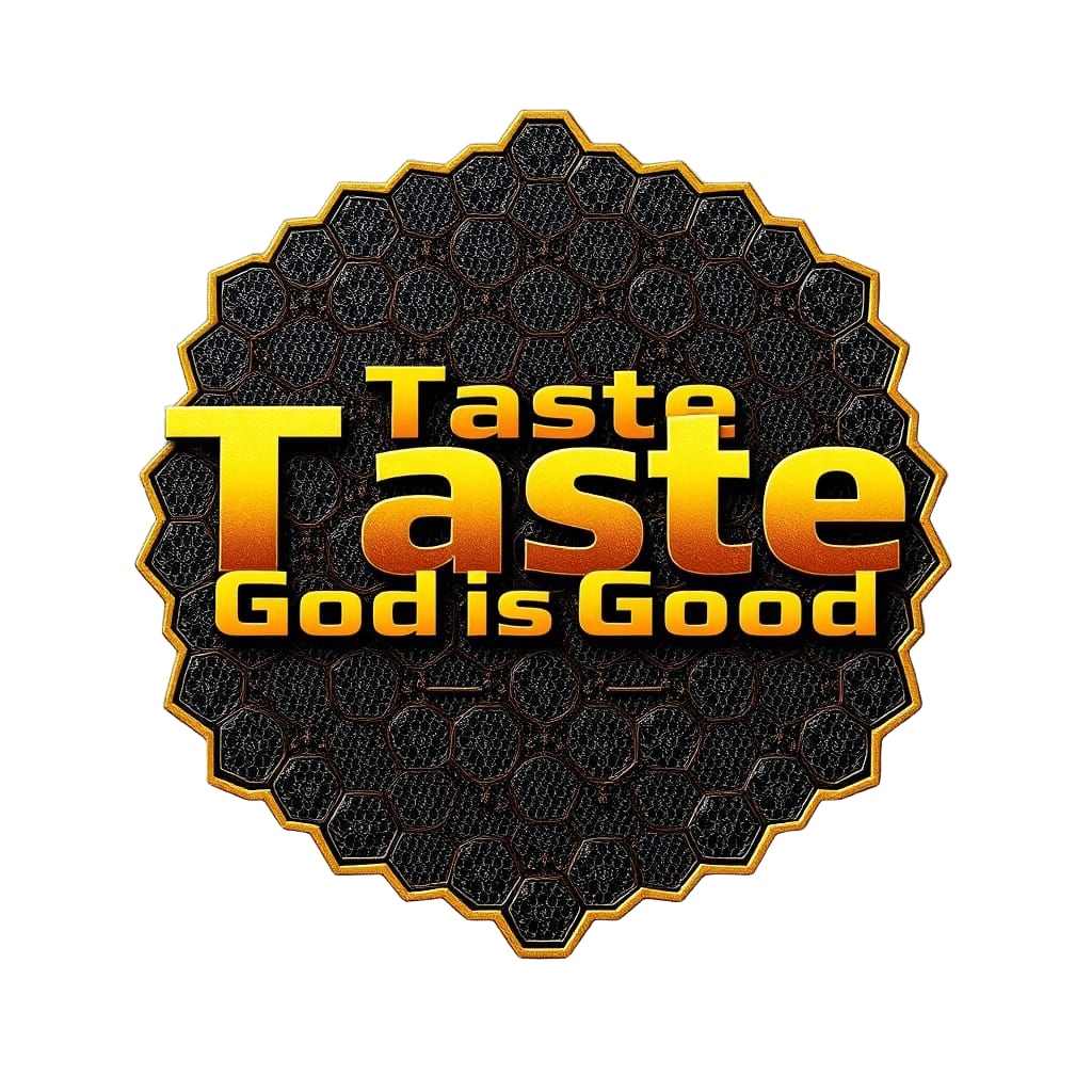 Golden Honeycomb Logo with Divine Typography