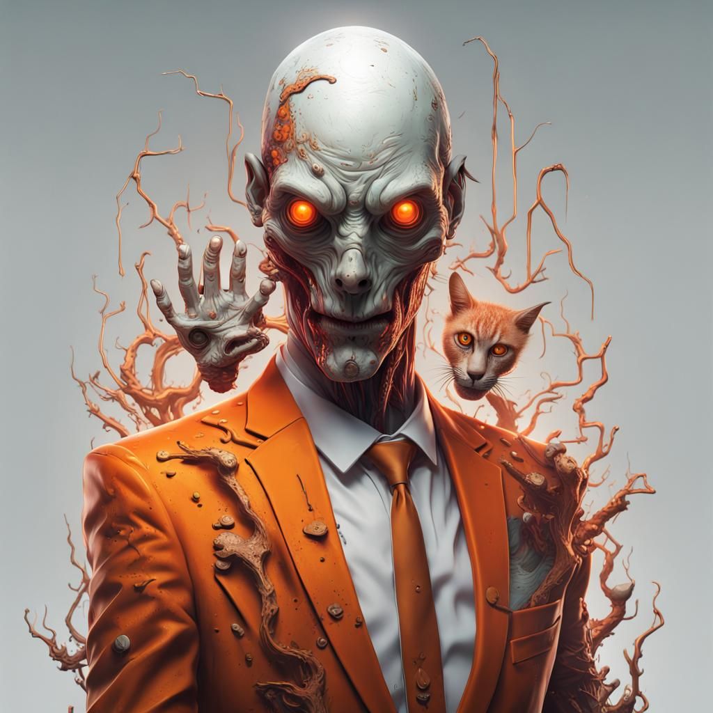 Surreal Cyberpunk Zombie Portrait in Vivid Detail