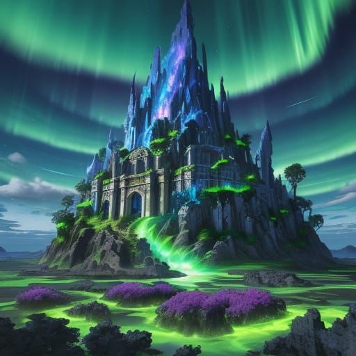 Floating Islands in Vibrant Sky