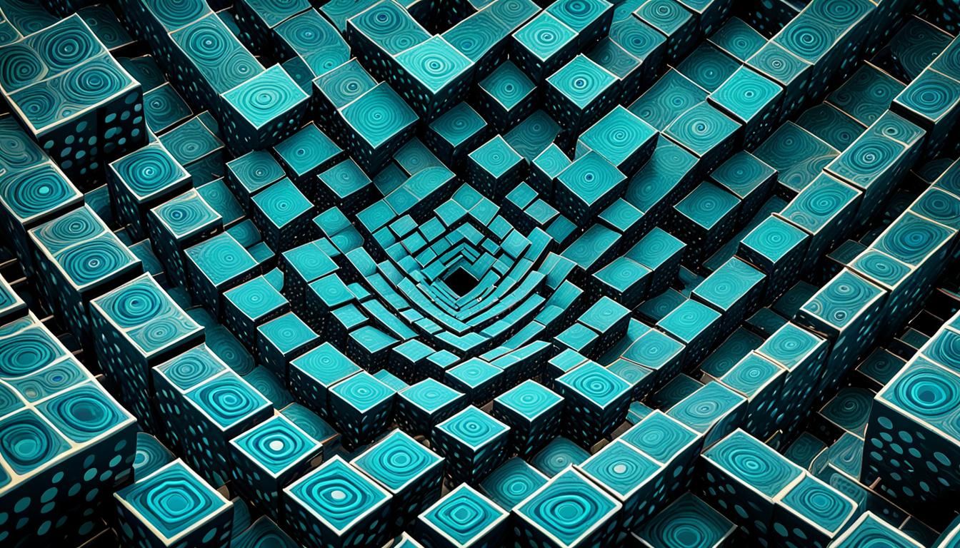 Surreal Optical Illusion: Infinite Squares and Circles