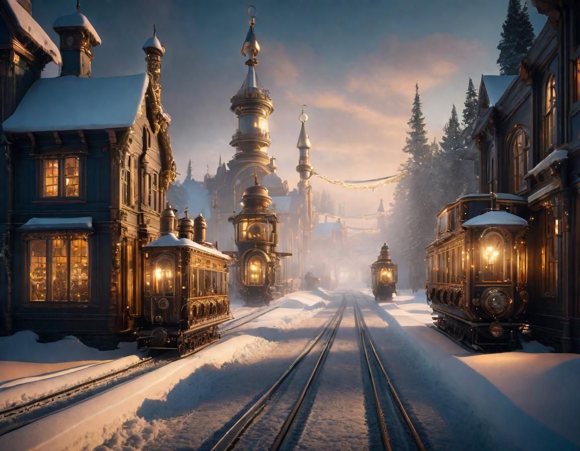 Steampunk Winter Wonderland at Magic Hour