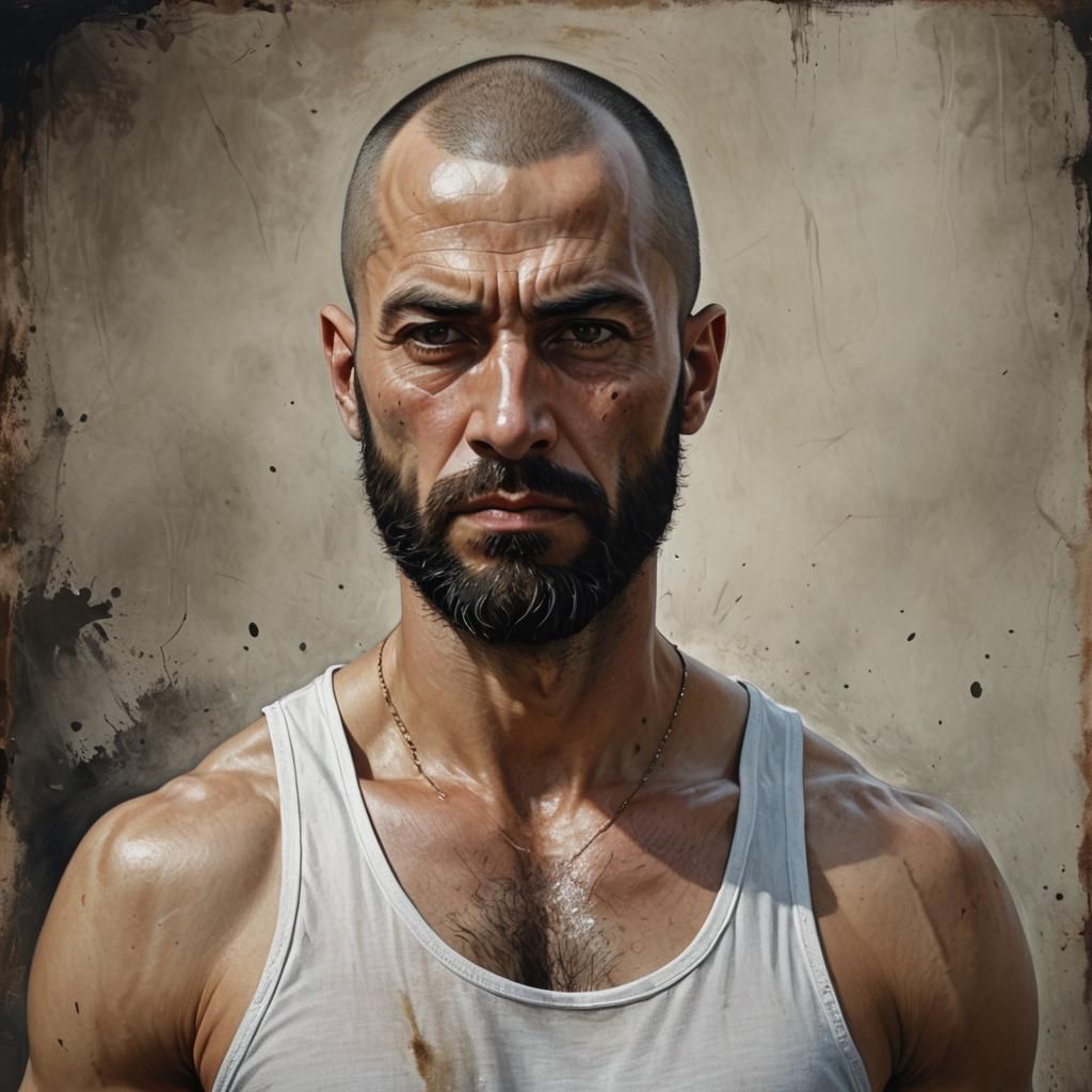 Hyperrealistic Portrait of a Bulgarian Criminal Enforcer