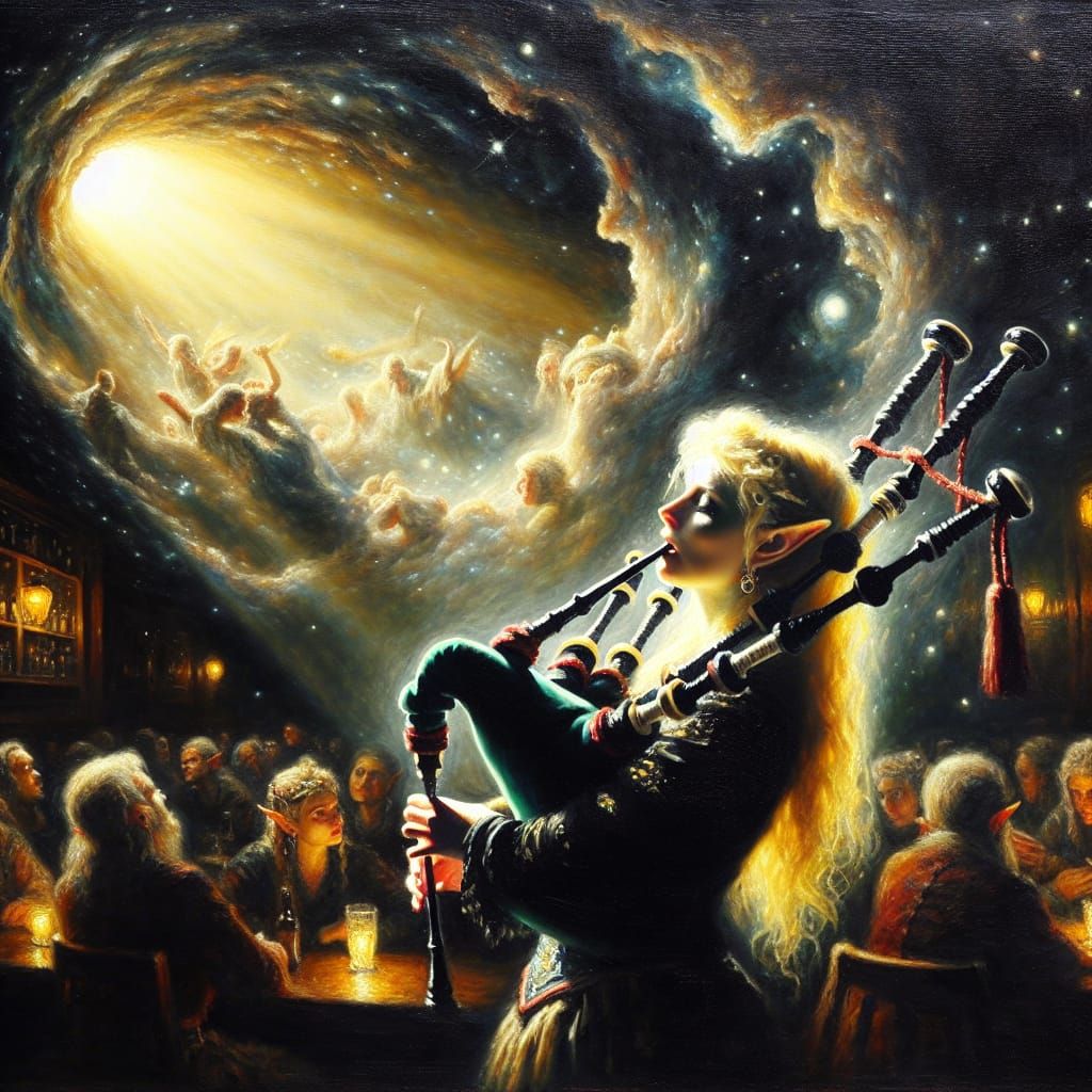 Ethereal Elf Performs Cosmic Bagpipe Concert in a Renaissanc...