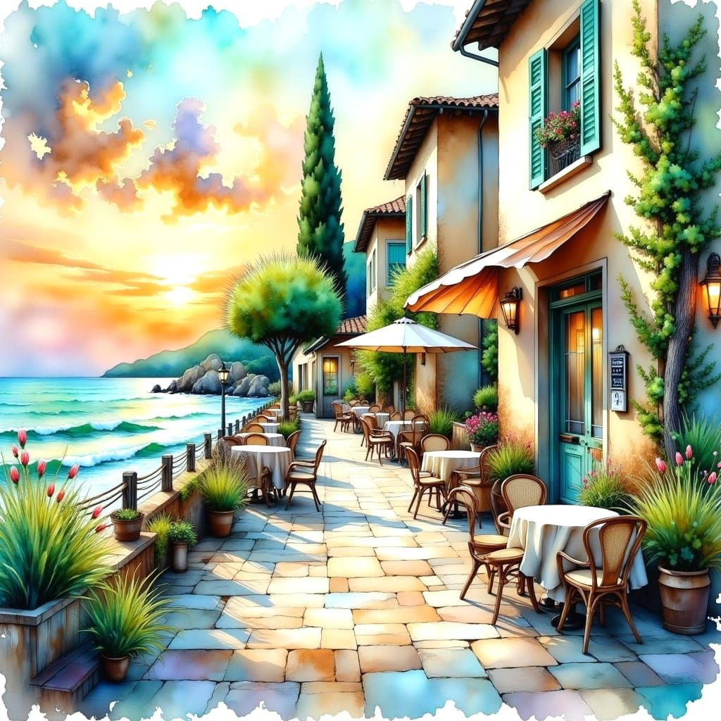 Mediterranean Homes Bask in Golden Afternoon Light