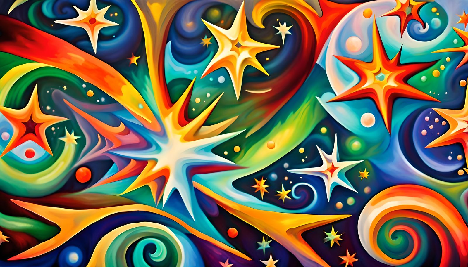 Iridescent Star Cluster Formation in Impasto Style