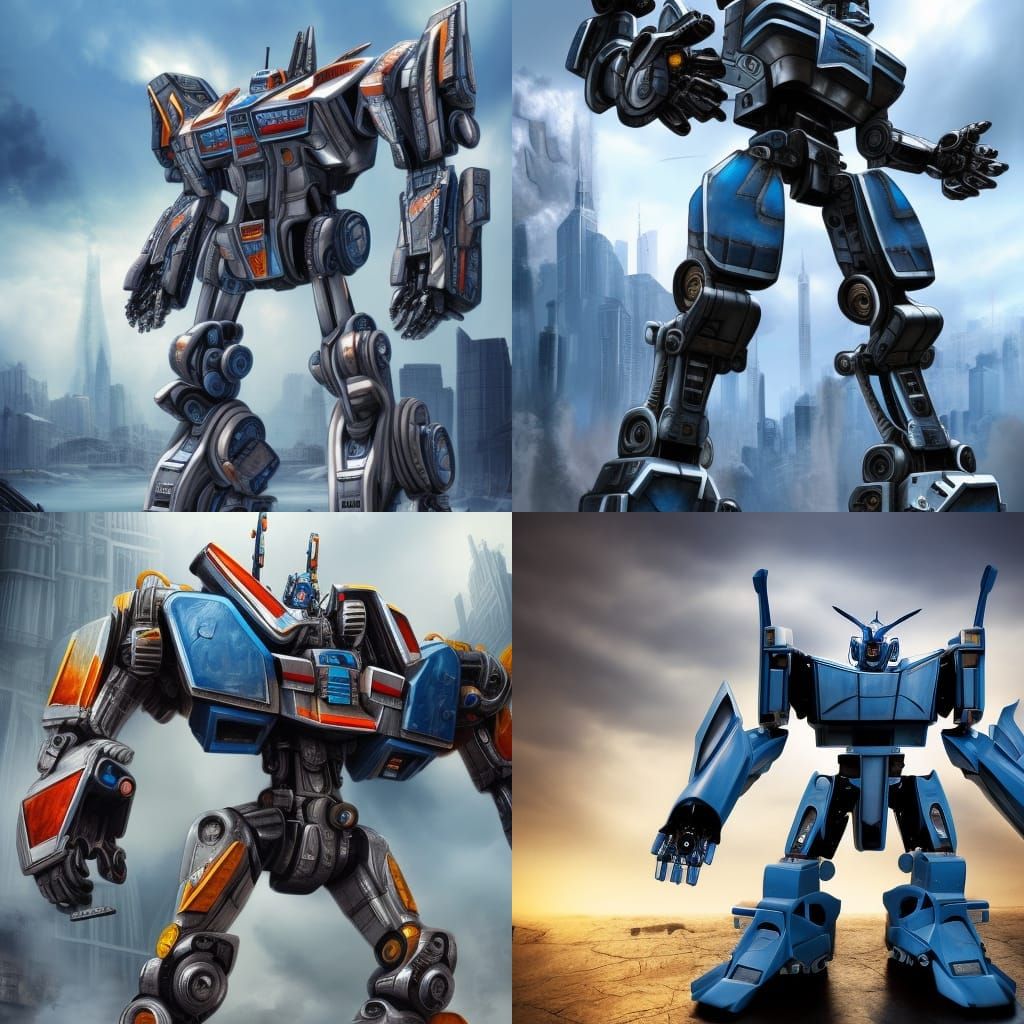 Transformers Robot in City Ruins: Realistic Masterpiece