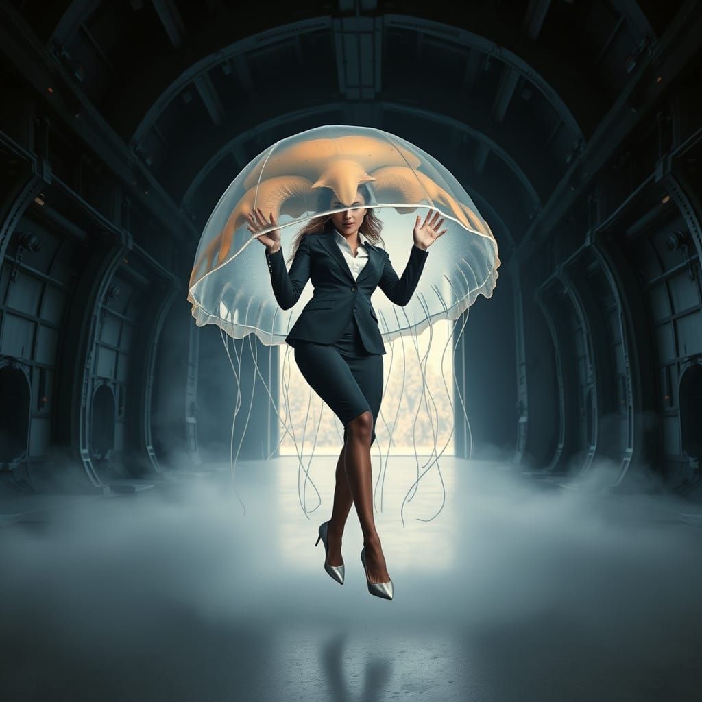 Alien Lady Trapped in Cosmic Jellyfish