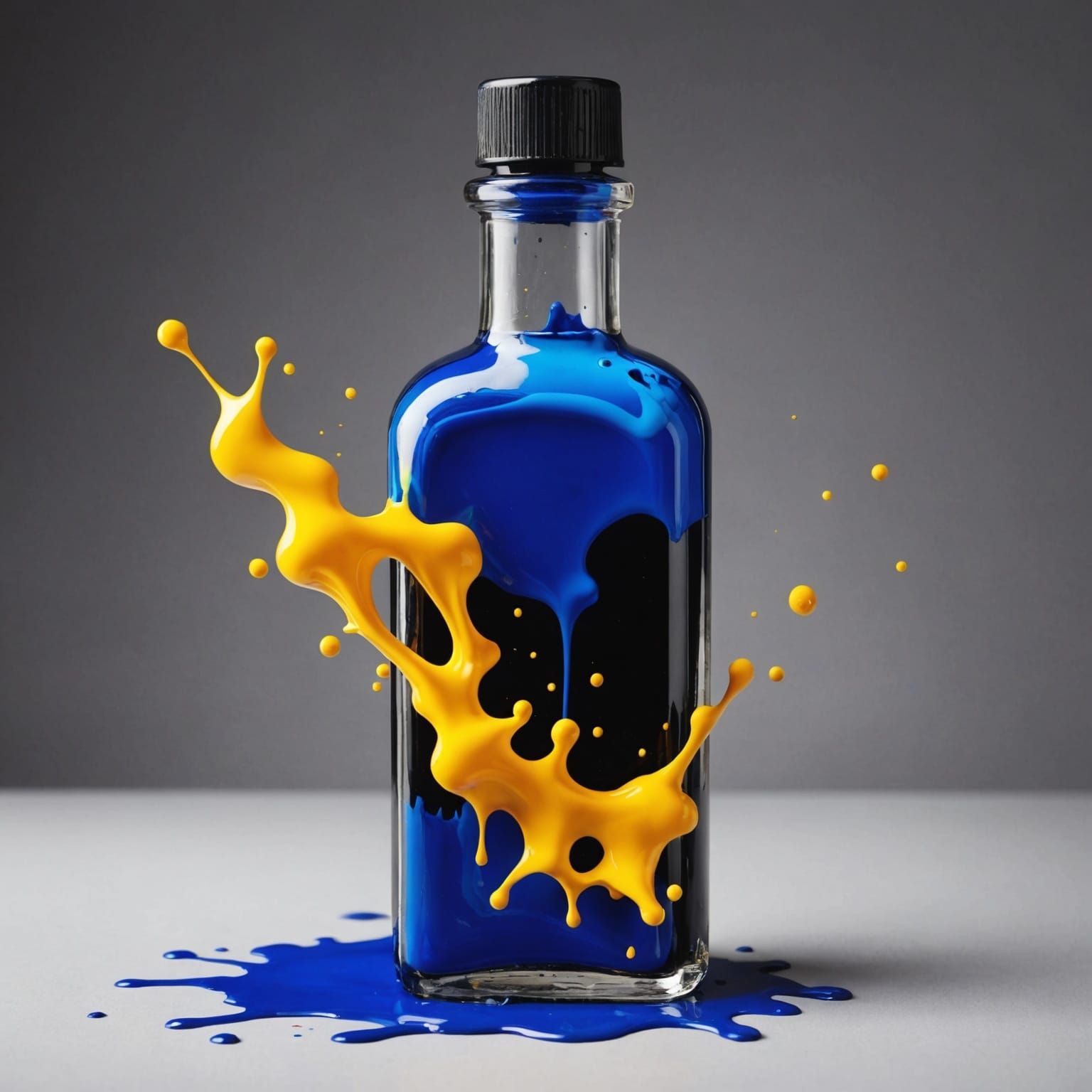 Exploding Ink Bottle: A Colorful Shattering