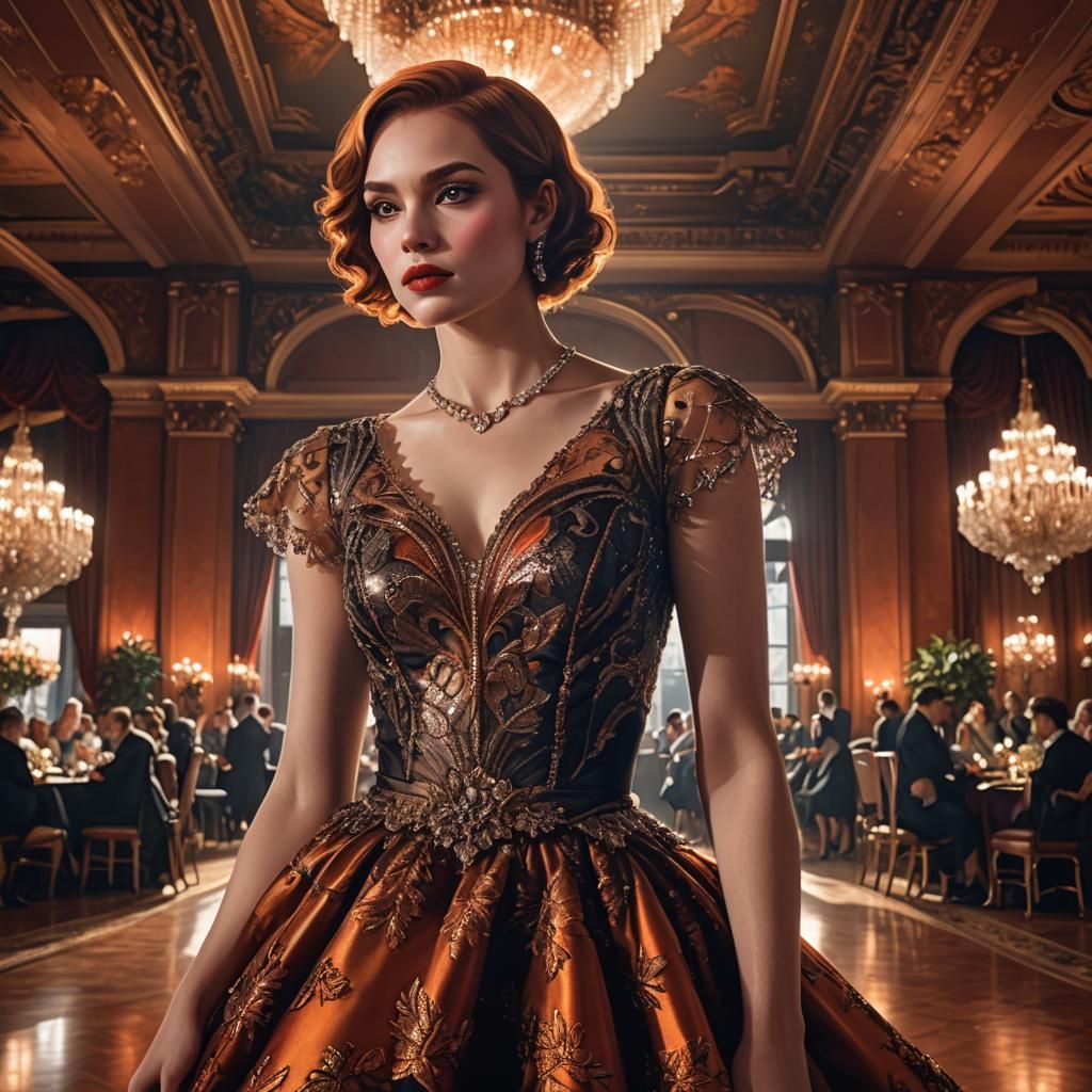 Ballroom Portrait in Edward Hopper Style Lighting