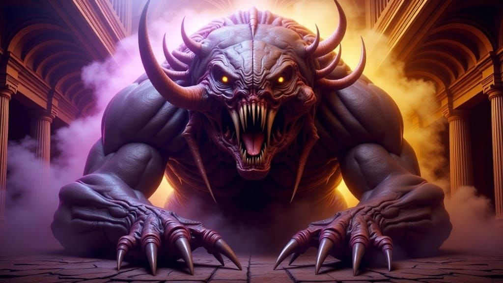 Dark Fantasy Hellish Creature Concept Art