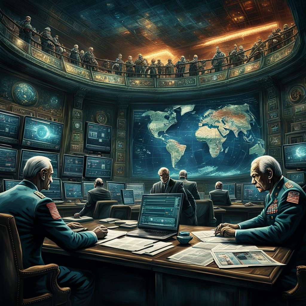 Fantastical Information Warfare in Detailed Matte Painting