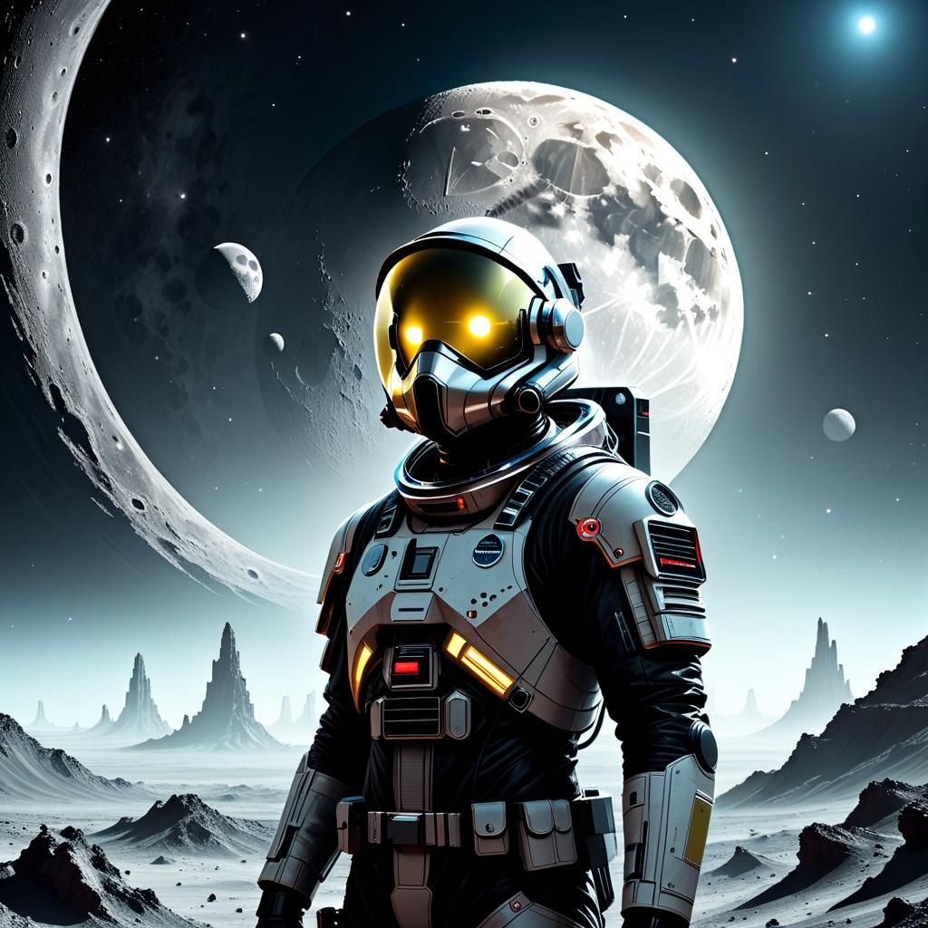 Human Colony on Distant Moon, Poster Art