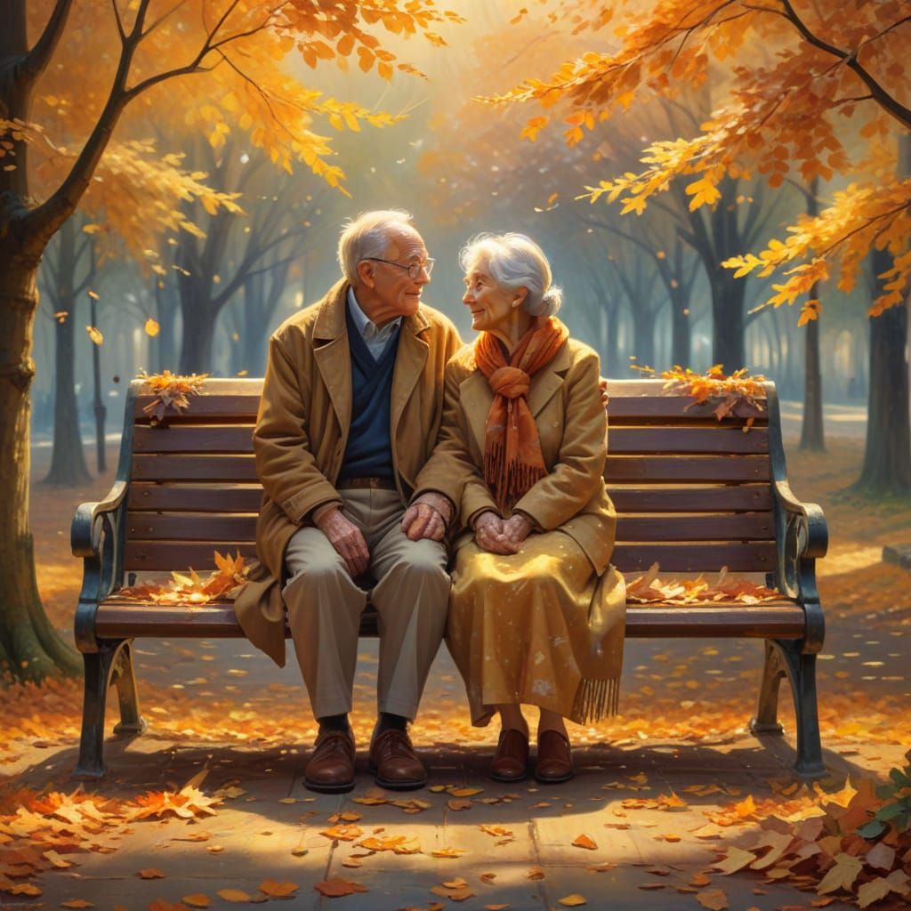 Romantic Autumn Scene in Impressionistic Style