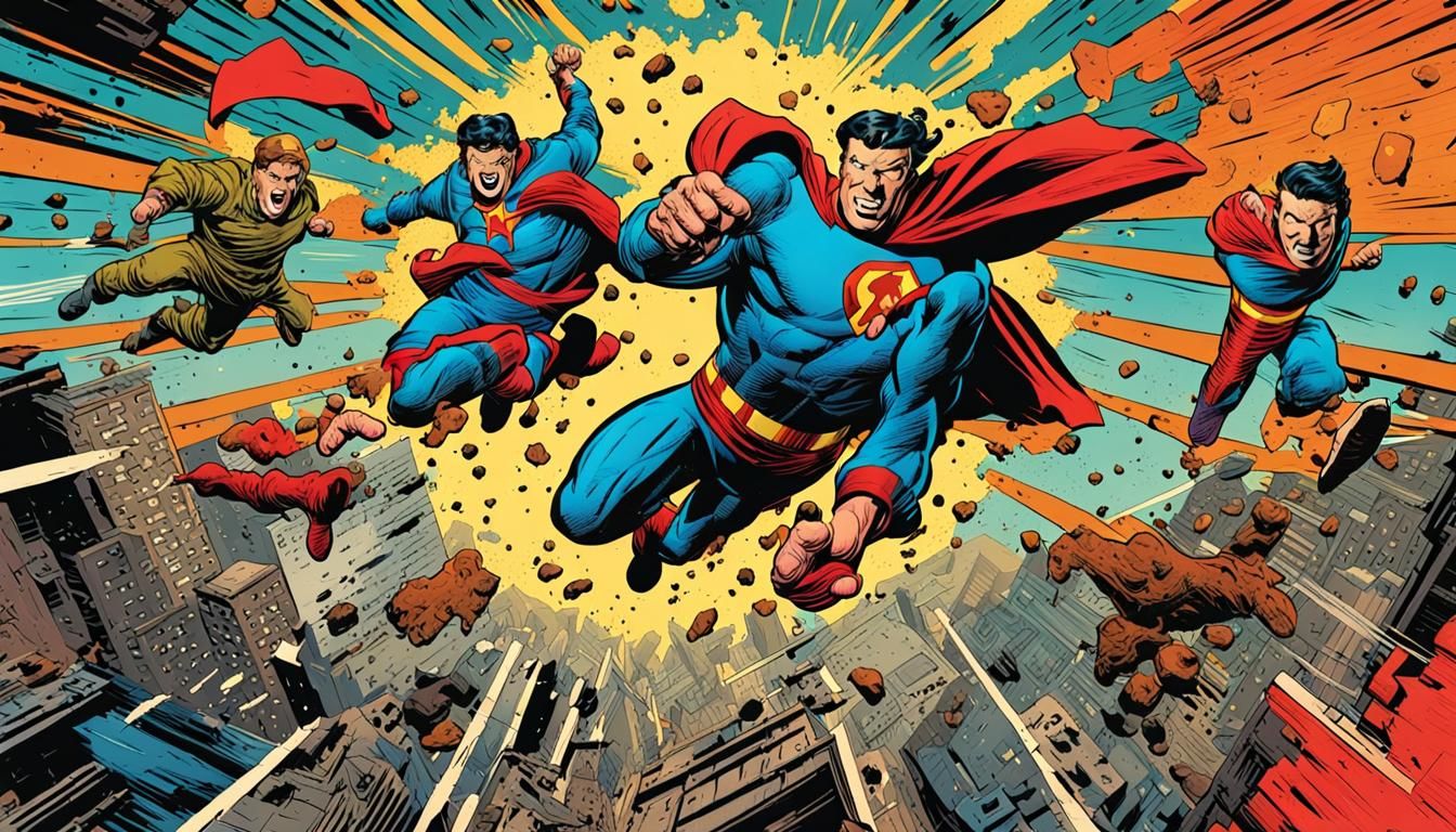 Vibrant Comic Book Art in Retro Style