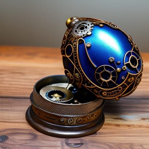 Steampunk Mechanic Repairs Ornate Easter Egg