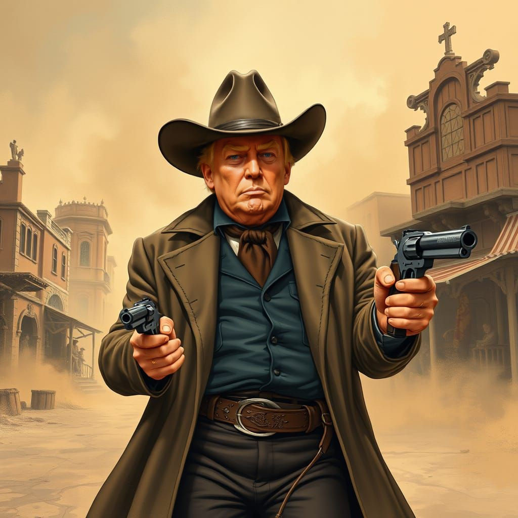 Trump as Classic Western Gunslinger Doc Holiday