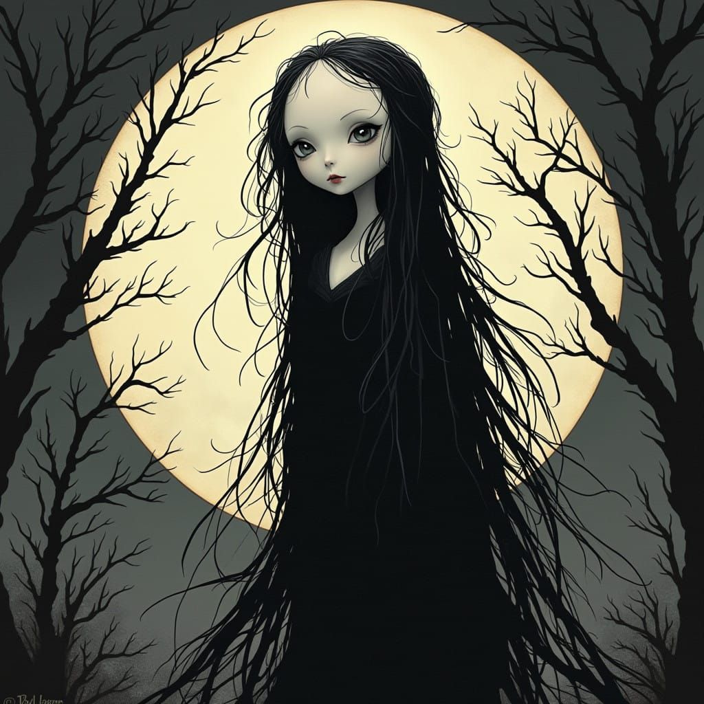 Grimdark Tim Burton-Inspired Artwork