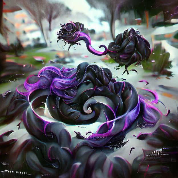 Black and Purple Swirling Tendrils in HD